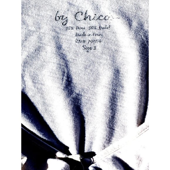 Chicos Long Sleeve Ruffled Henley Beige Button Front Blouse Elegant Feminine SZ3 - Picture 5 of 7